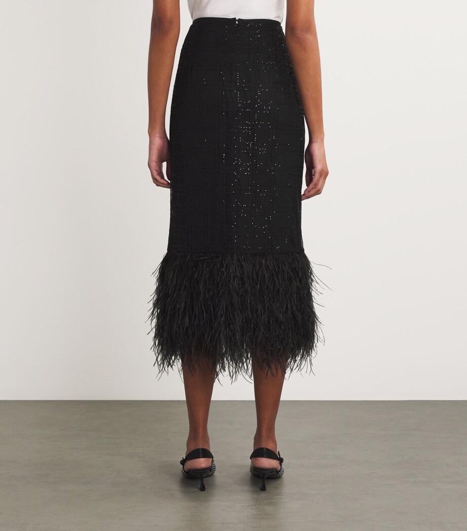 Sequinned Charisse Midi Skirt BLACK Image 4