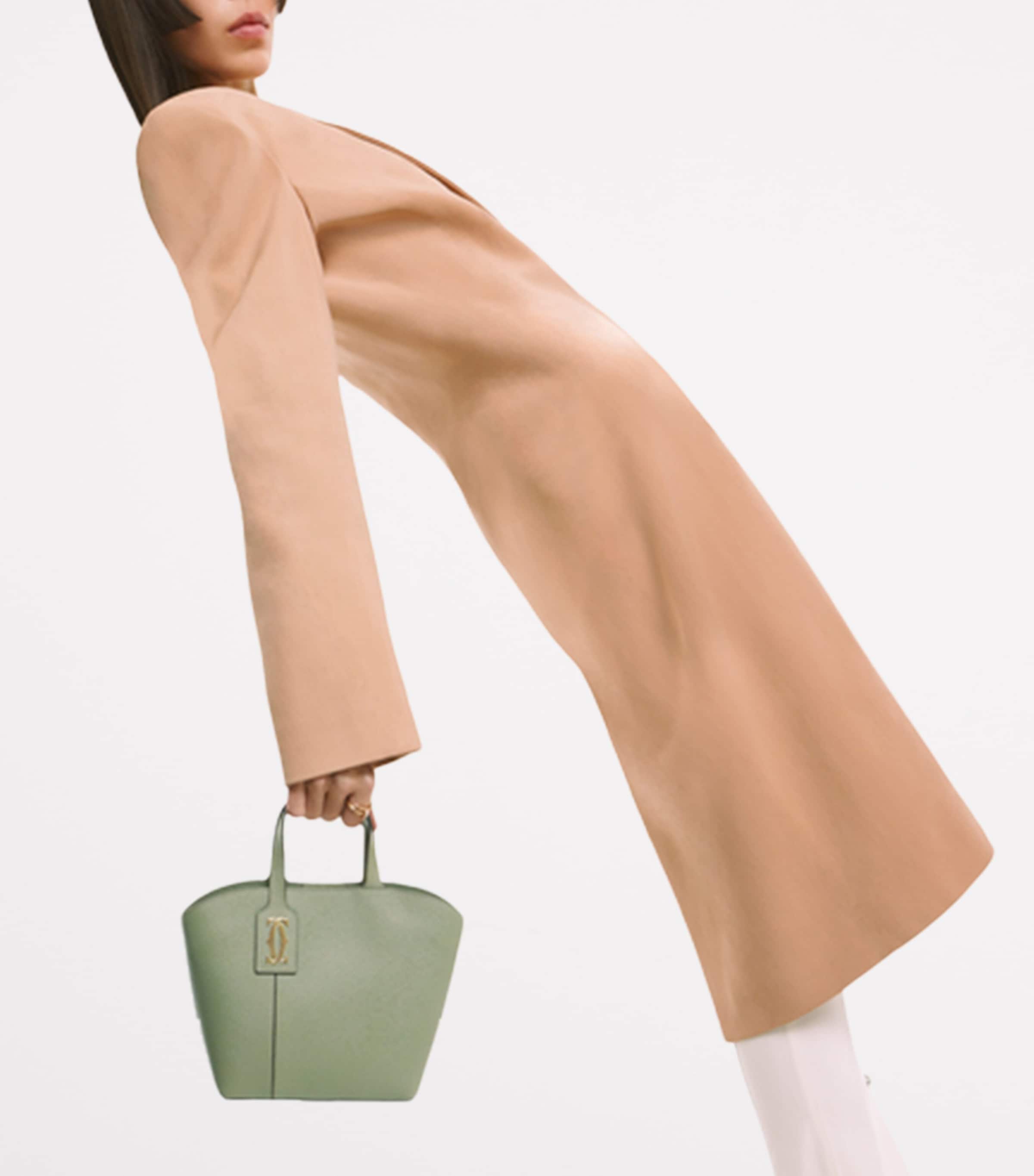 Mini Leather C de Cartier Tote Bag SAGE GREEN Image 5