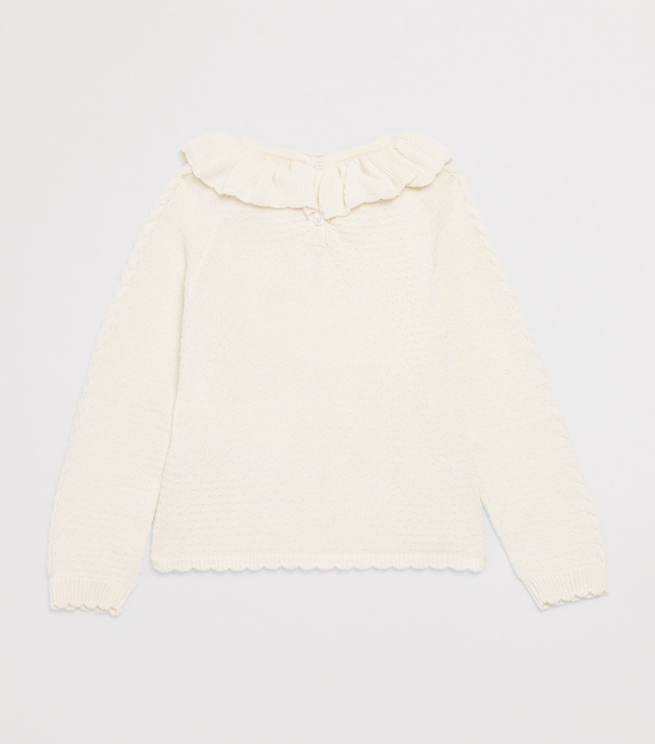 Frilled Evina Sweater (4-12 Years) CREAM Image 2