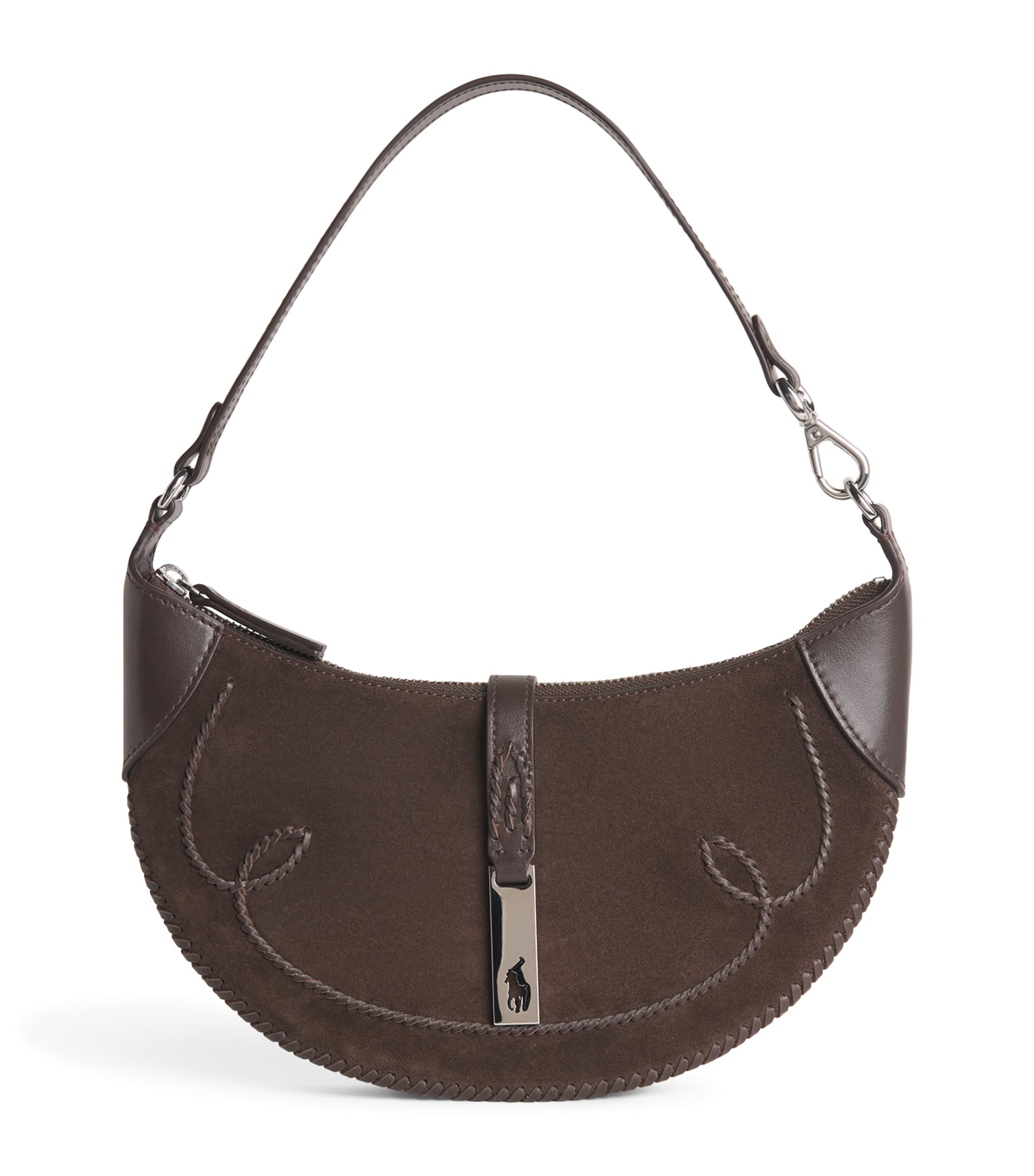 Polo Ralph Lauren Small Suede Polo ID Shoulder Bag Chocolate/tobacco Image 1