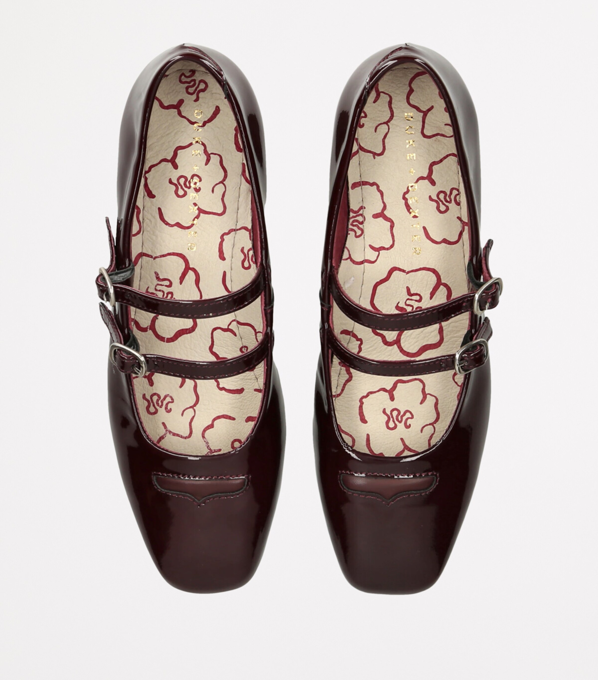 DUKE & DEXTER Patent Leather Mary Janes 25 Wine Image 4