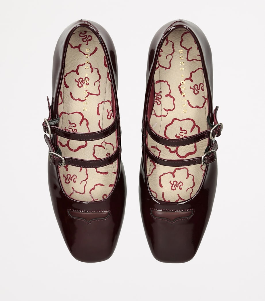 DUKE & DEXTER Patent Leather Mary Janes 25 Wine Image 4