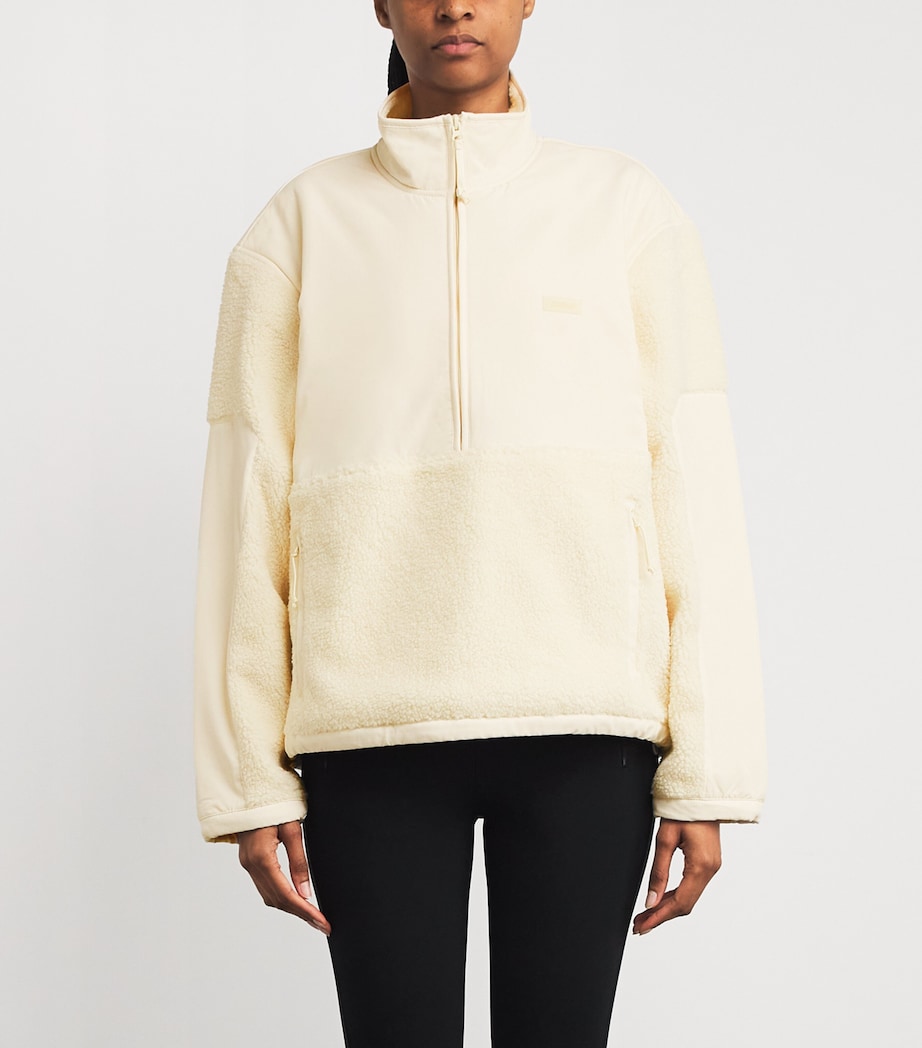 Teddy Oversized Quarter-Zip Sweater ECRU Image 3