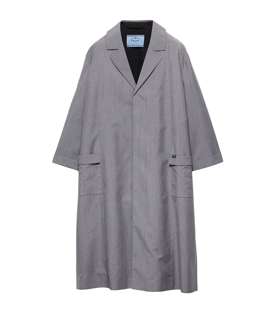 Prada Womens Wool-Mohair Coat Grey Image 1