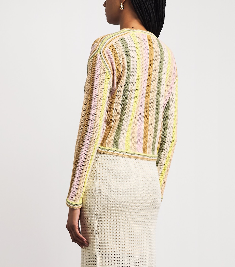 Zimmermann Womens Crochet Stripe Indra Cardigan Image 5