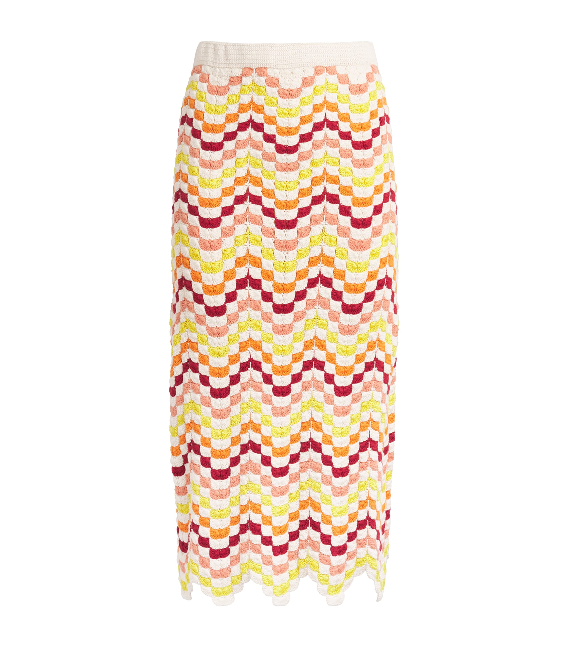 ESCVDO Womens Cotton Crochet Safi Midi Skirt Image 1