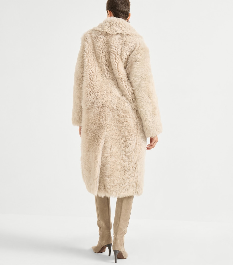 Shearling Double-Breasted Coat C4147 Image 3