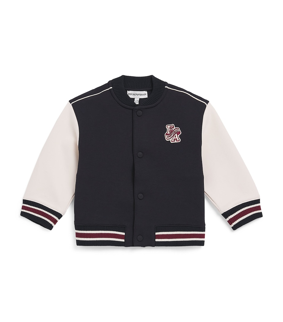 Emporio Armani Kids Logo Patch Varsity Jacket (6-36 Months) Wht S Image 1