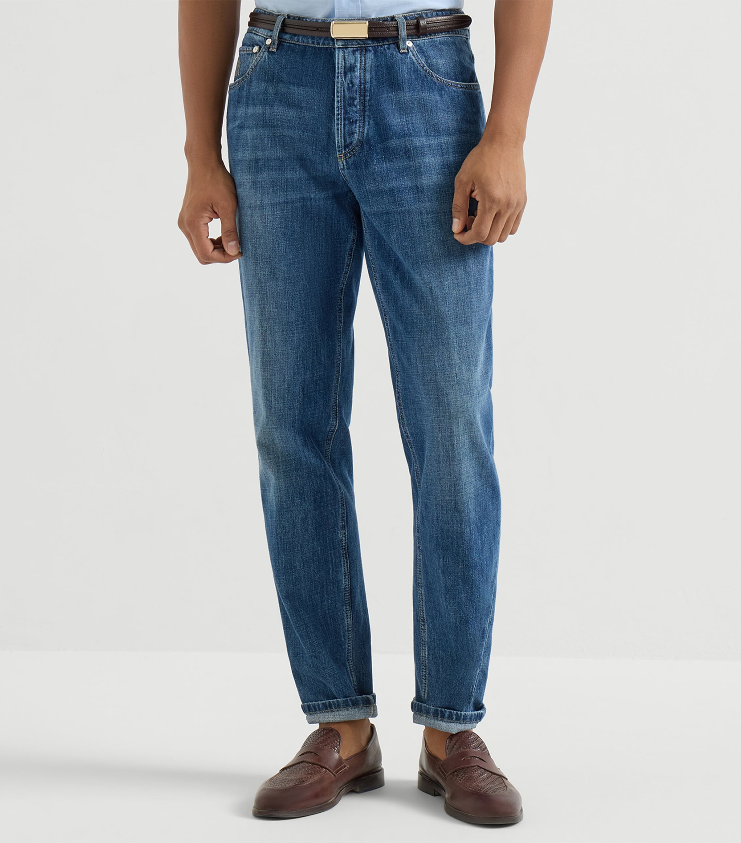 Brunello Cucinelli Mens Lightweight Straight Jeans Image 3