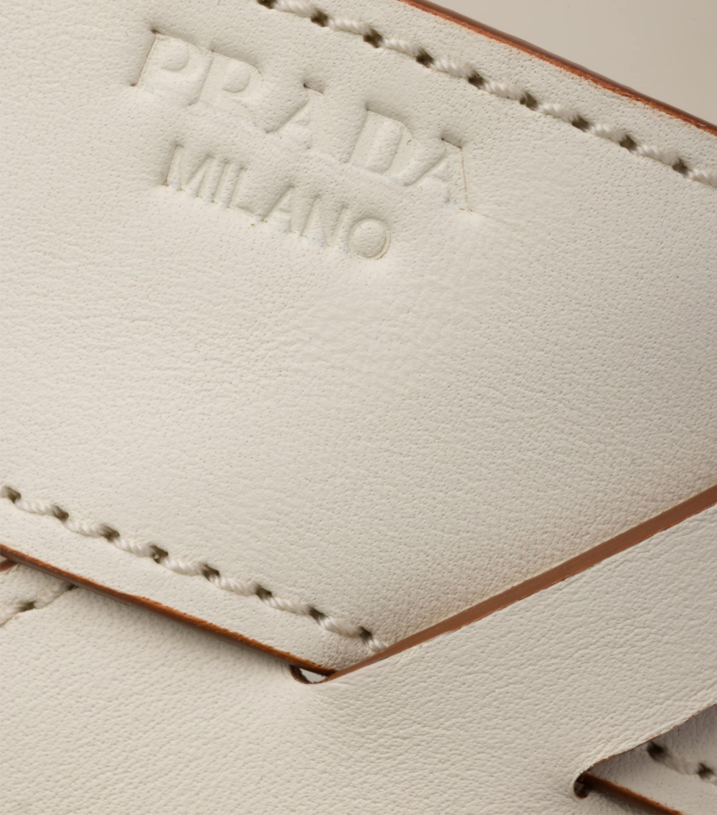 Prada Lambskin Platform Sandals 55 Neutral Image 7
