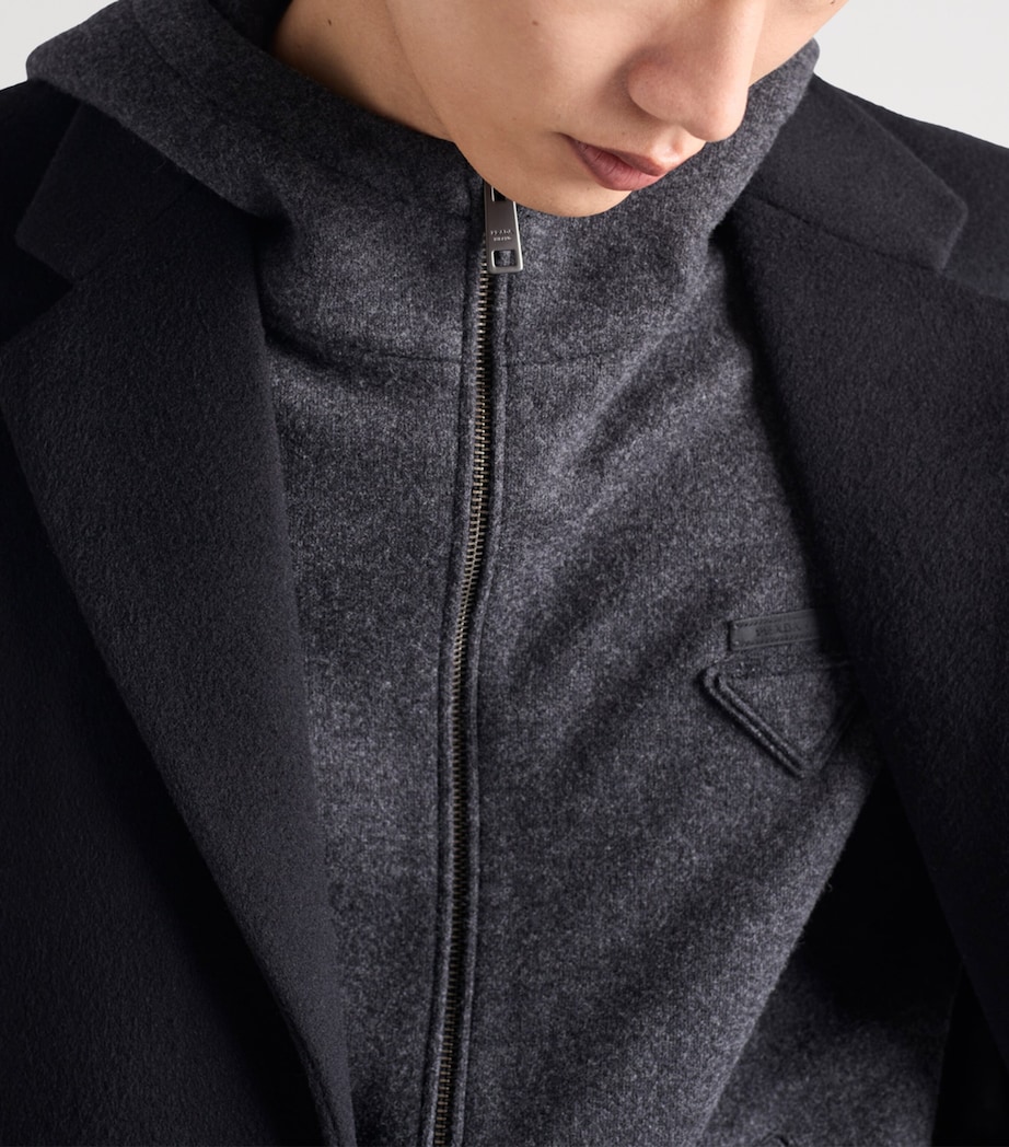 Wool-Cashmere Hooded Gilet F0AGF Image 3