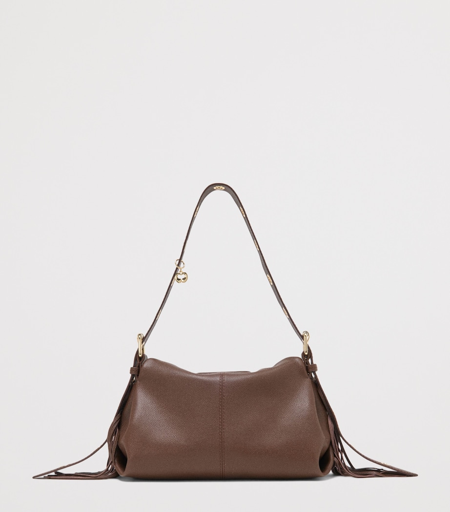 Maje Leather Miss M Shoulder Bag Brown Image 2