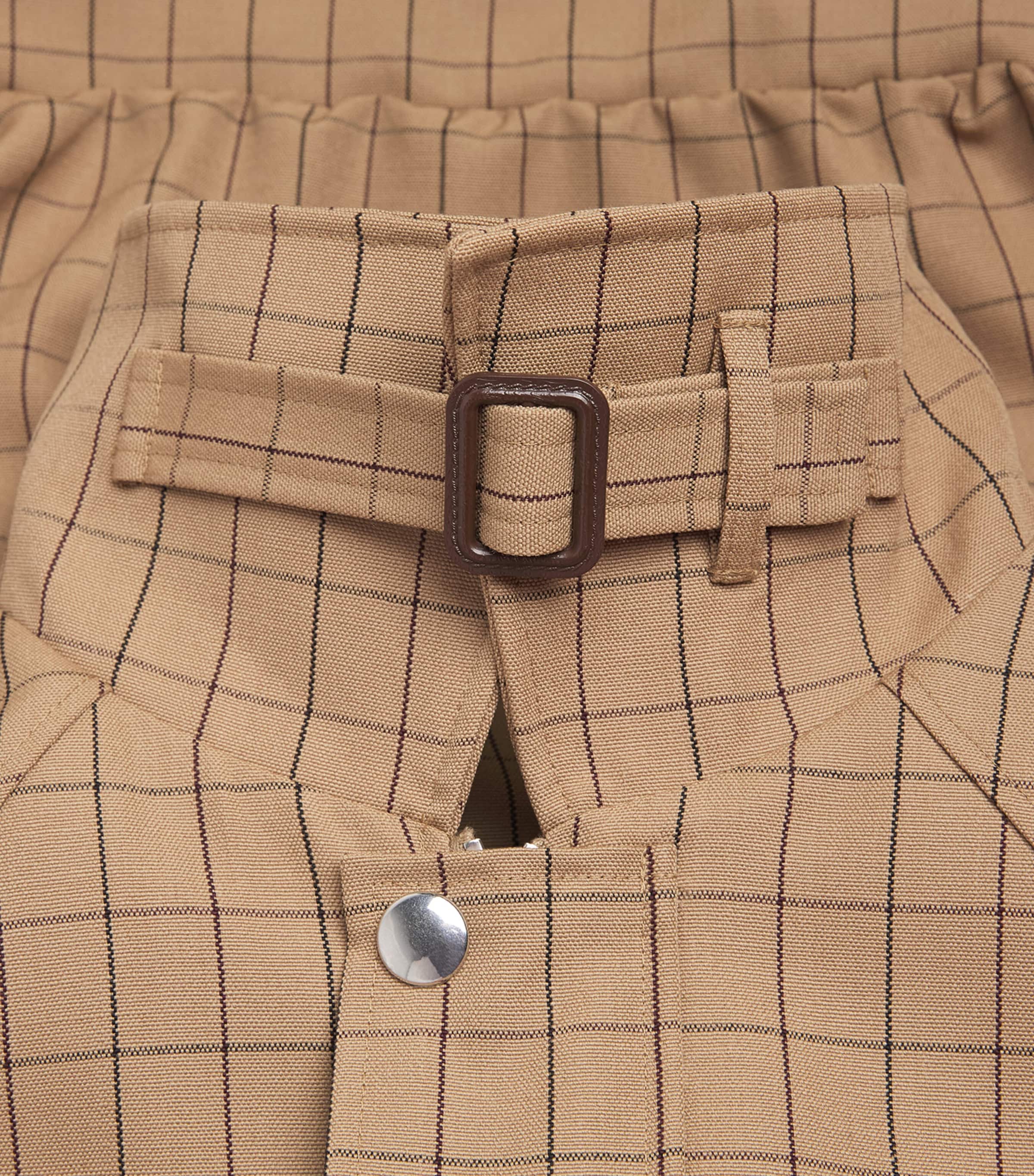 Séfr Mens Virgin Wool Check Bomber Jacket Beige Image 6