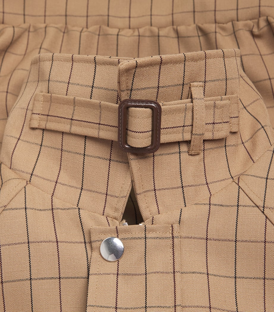 Séfr Mens Virgin Wool Check Bomber Jacket Beige Image 6