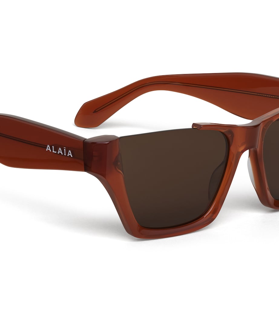 Alaïa Acetate Square Sunglasses Marron/caramel Image 4