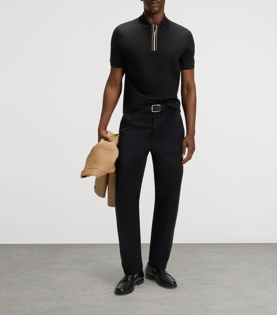 Mercerised Cotton Zip Polo Shirt 1 Image 4