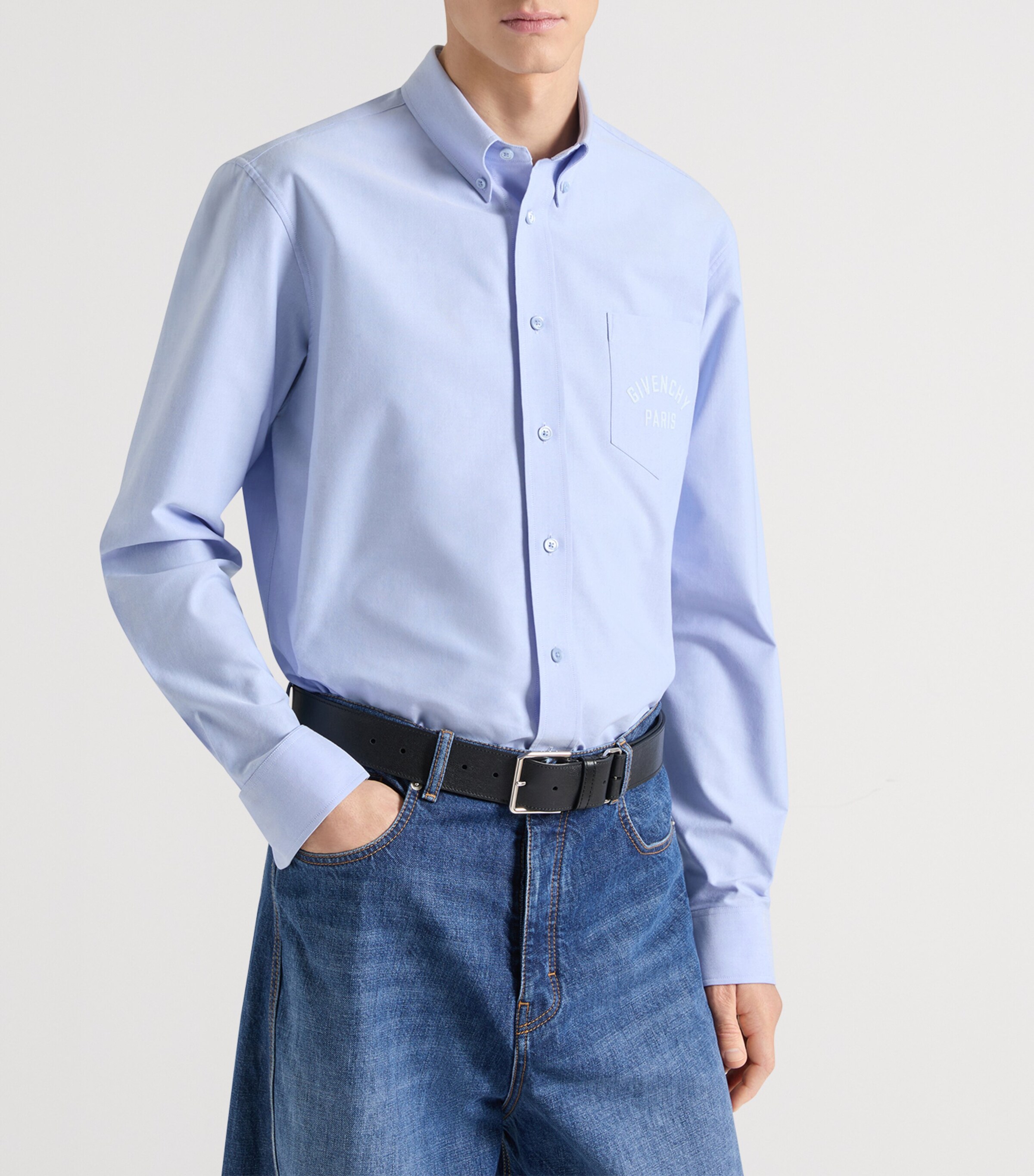 Givenchy Blue Cotton Long-Sleeve Shirt | Harrods US