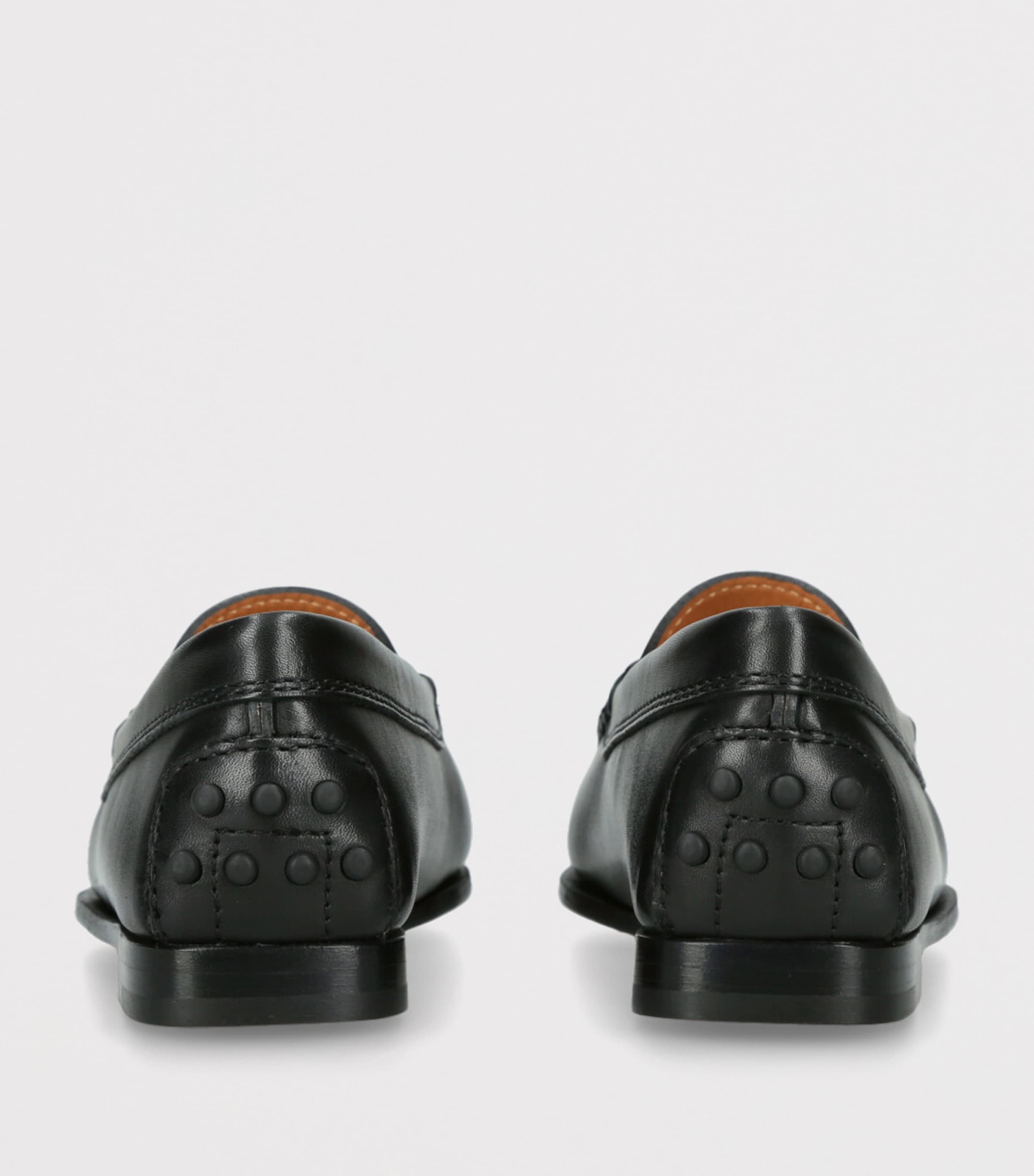 Leather Penny Loafers BLACK Image 2