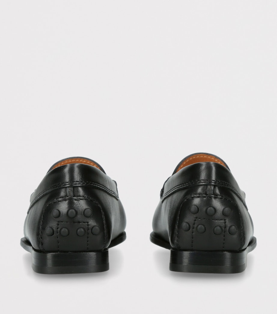 Leather Penny Loafers BLACK Image 2