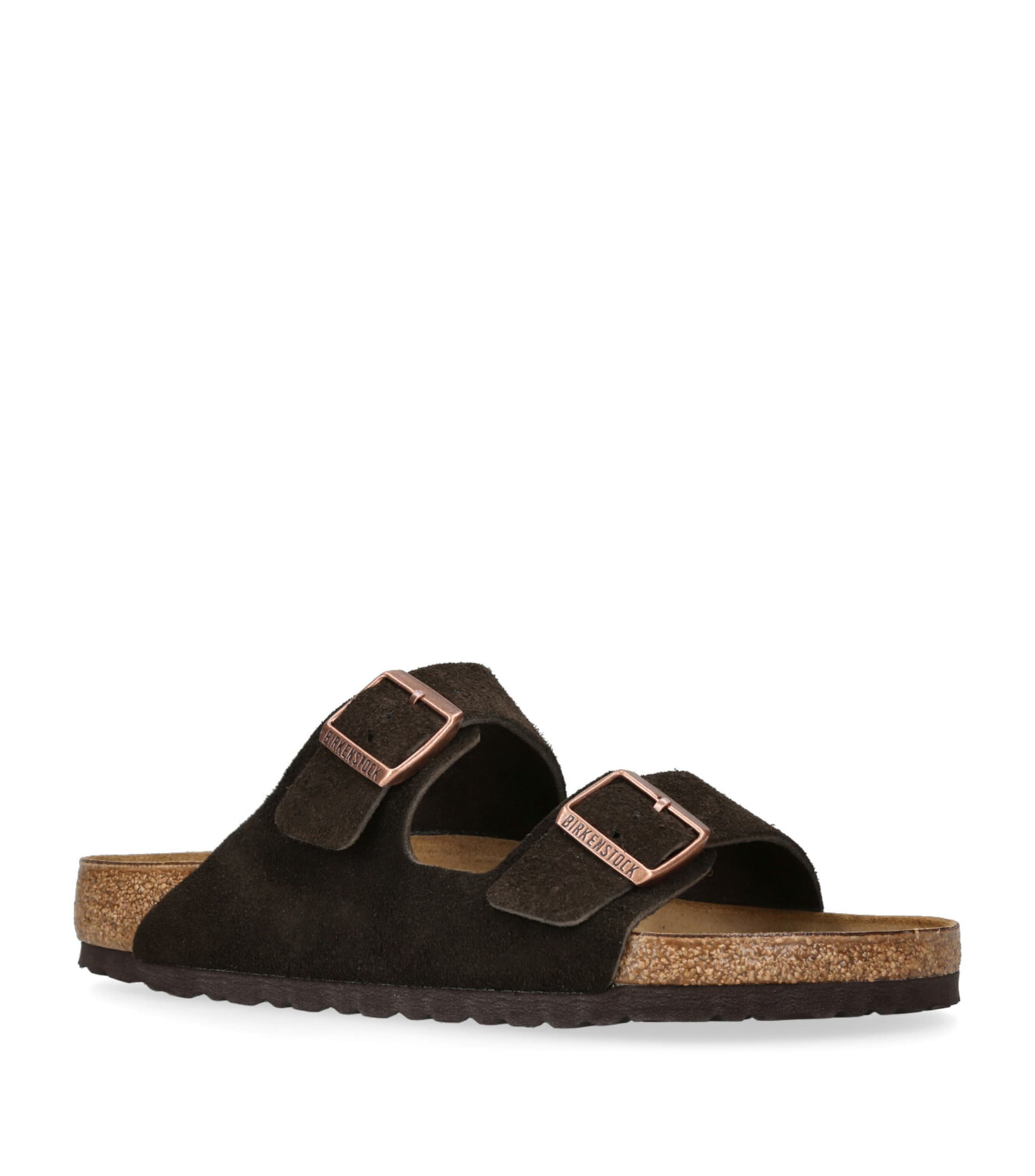 Birkenstock Suede Arizona Sandals Dark Brown Image 3