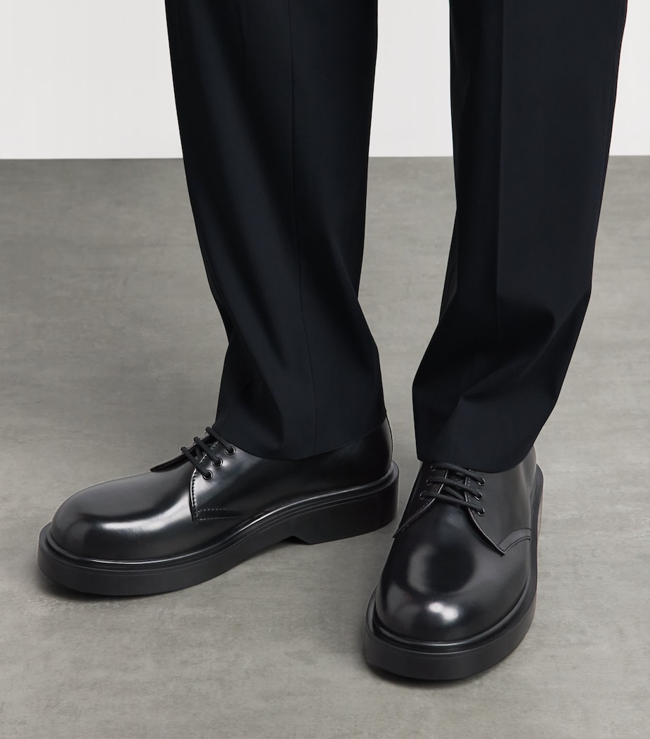 Sandro Paris Leather Derby Shoes Black Image 4