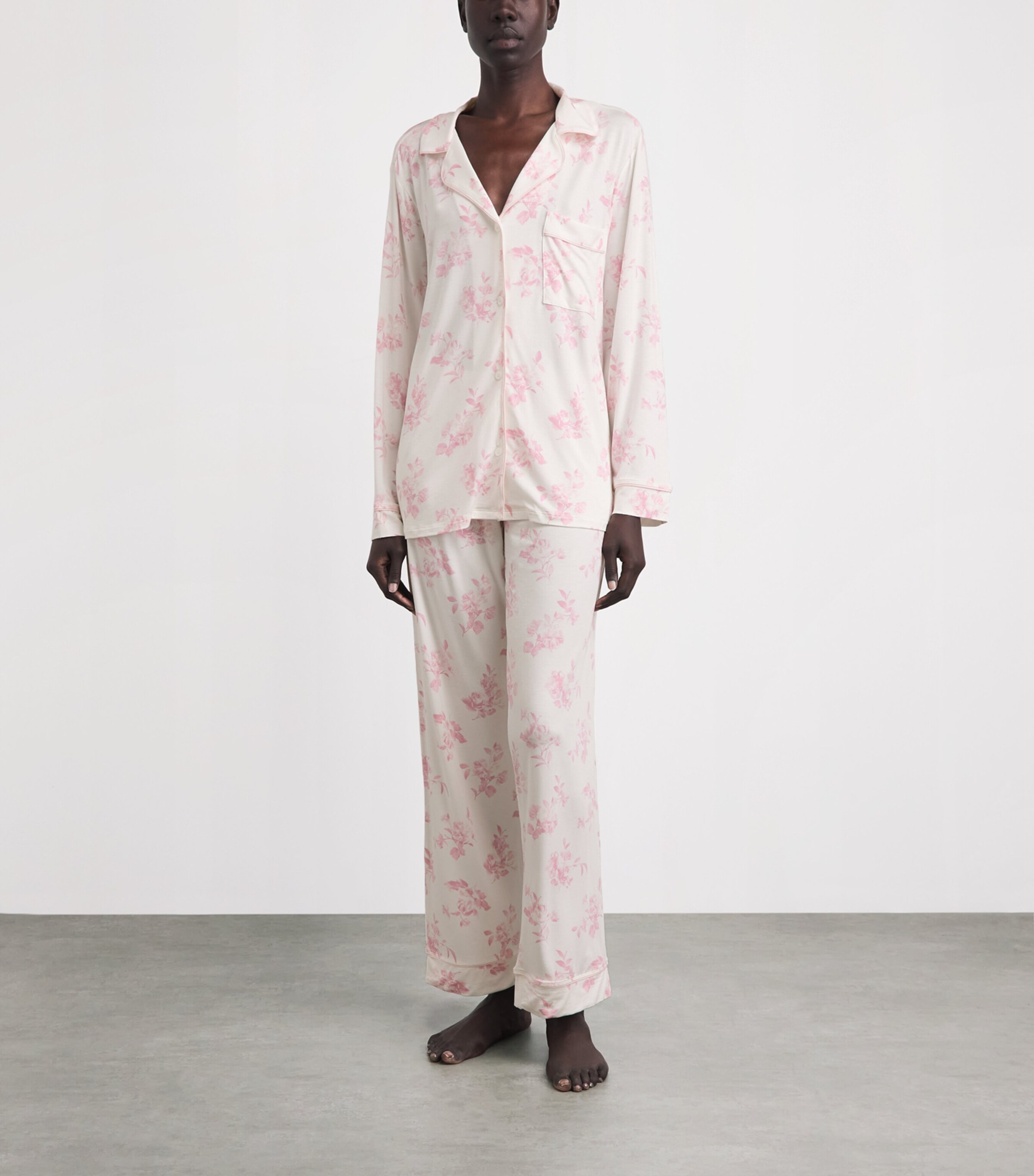 Eberjey Womens Floral Gisele Pyjama Set Rgppp Rose Gard Image 2