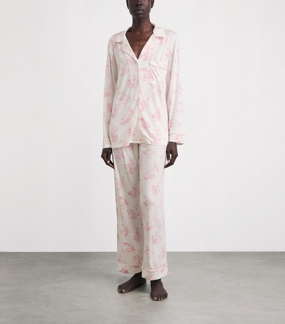 Eberjey Womens Floral Gisele Pyjama Set Rgppp Rose Gard Image 2