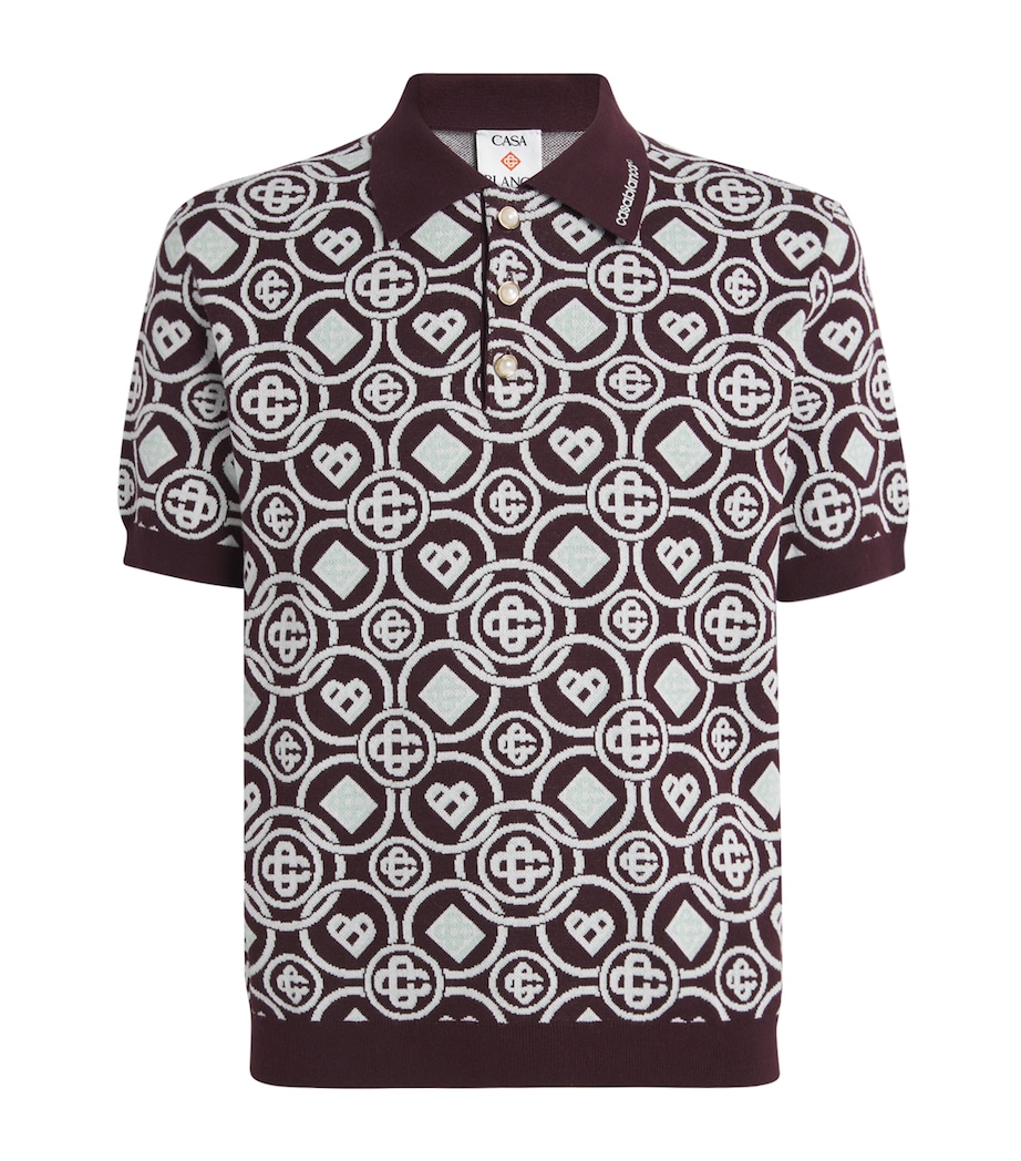 Cotton Monogram Polo Shirt AUBERGINE Image 1