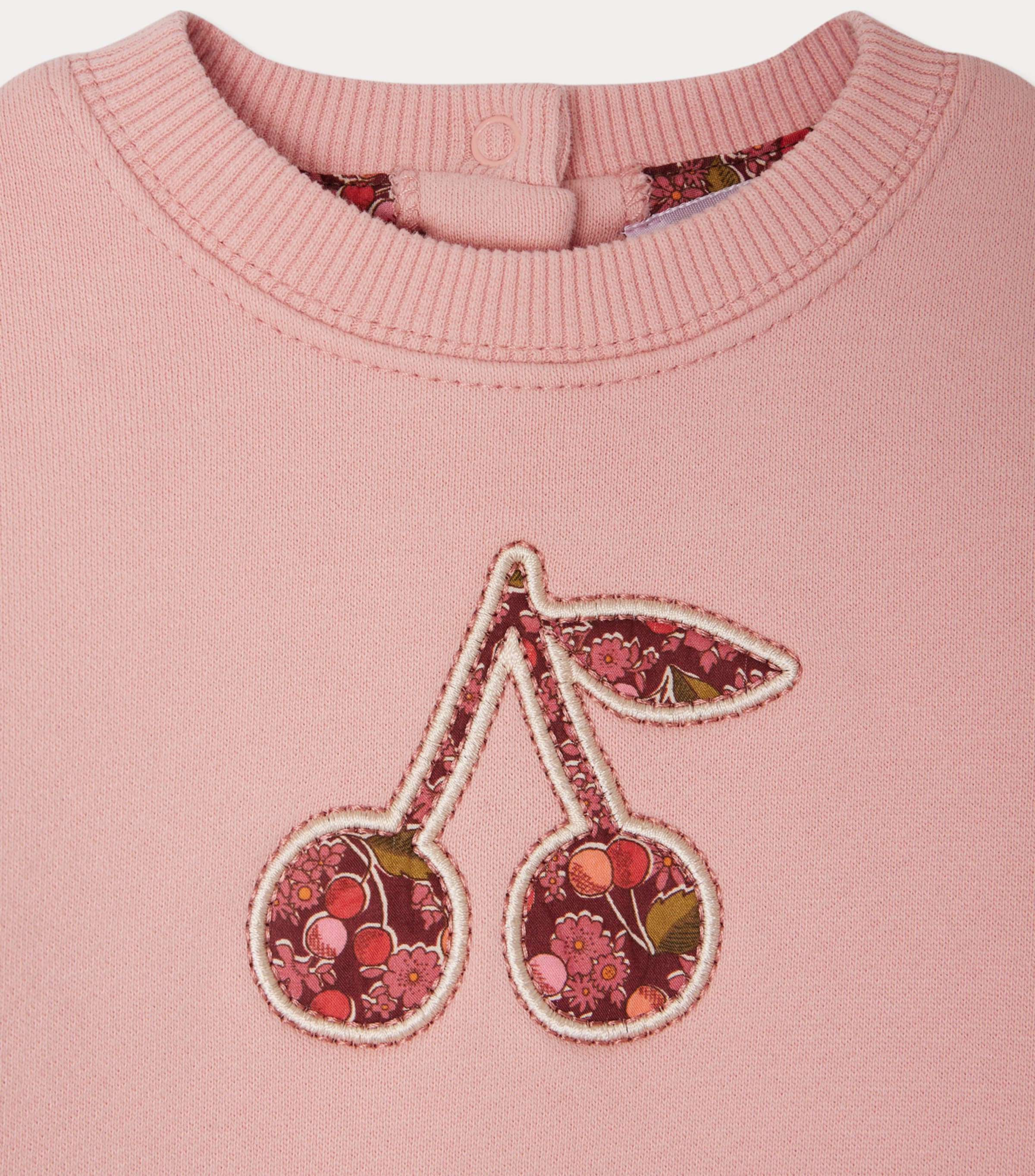 Cherry Appliqué Sweatshirt (6-18 Months) UPB ROSE MOYEN Image 3
