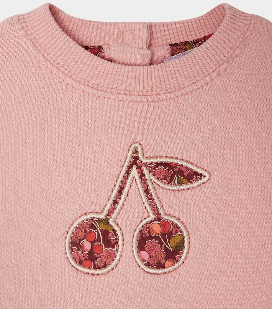 Cherry Appliqué Sweatshirt (6-18 Months) UPB ROSE MOYEN Image 3