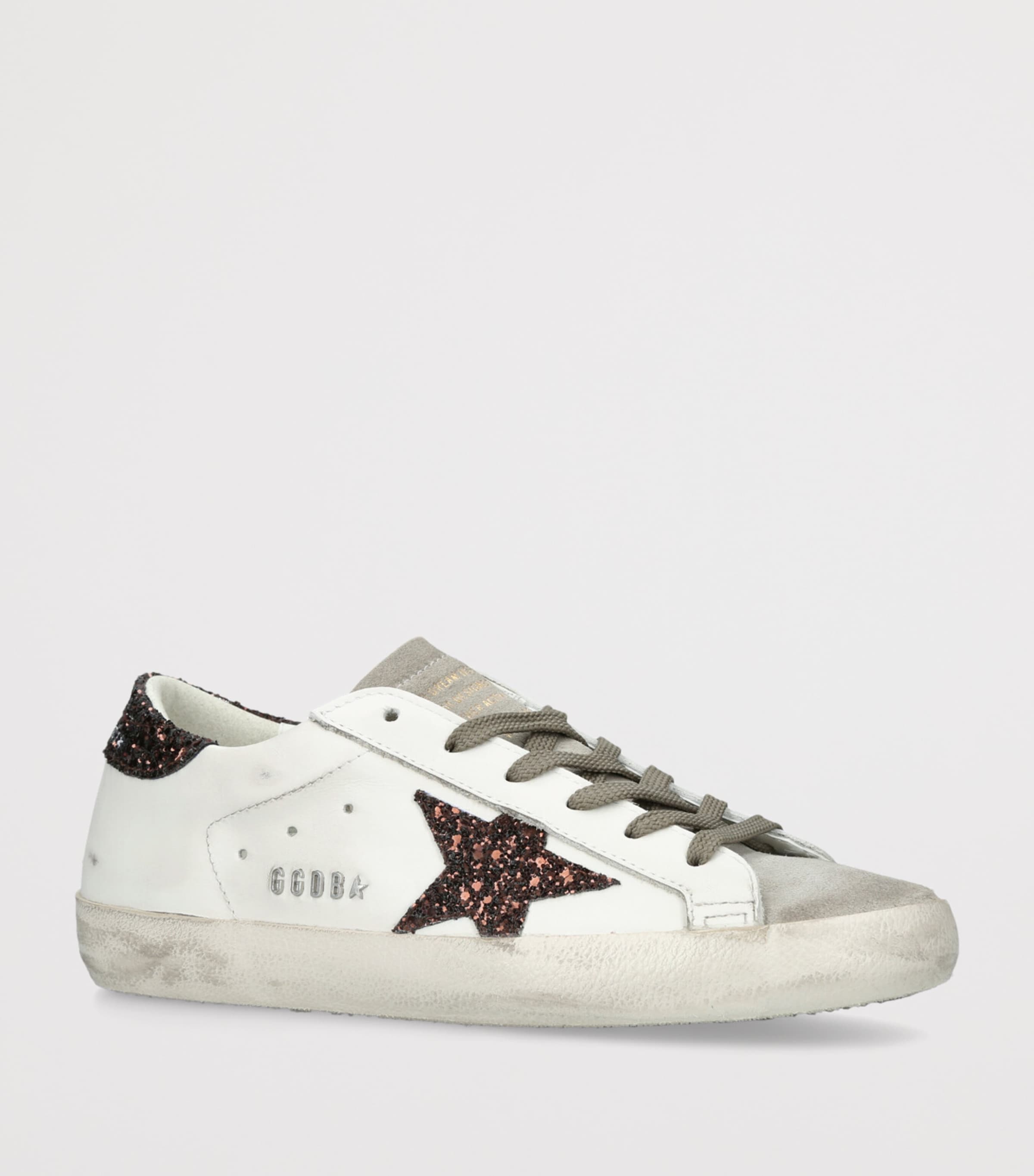 Golden Goose Womens Leather Super Star Sneakers Bone/comb Image 3