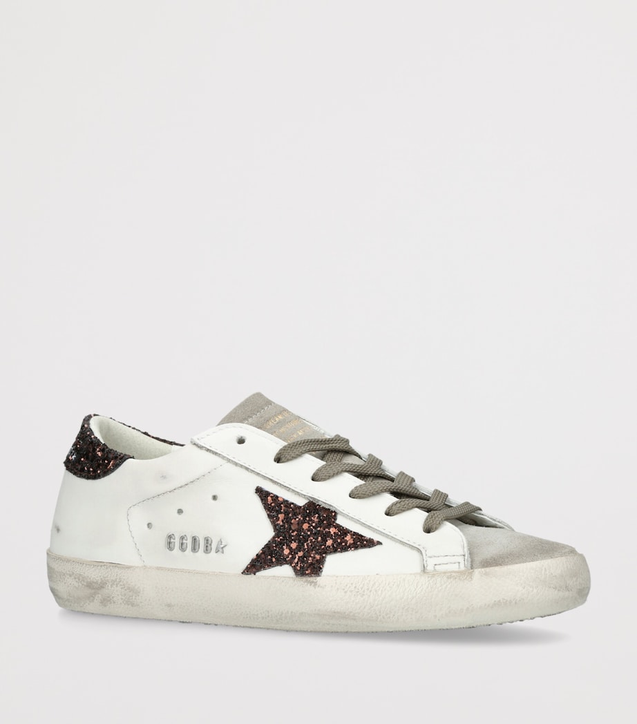 Golden Goose Womens Leather Super Star Sneakers Bone/comb Image 3