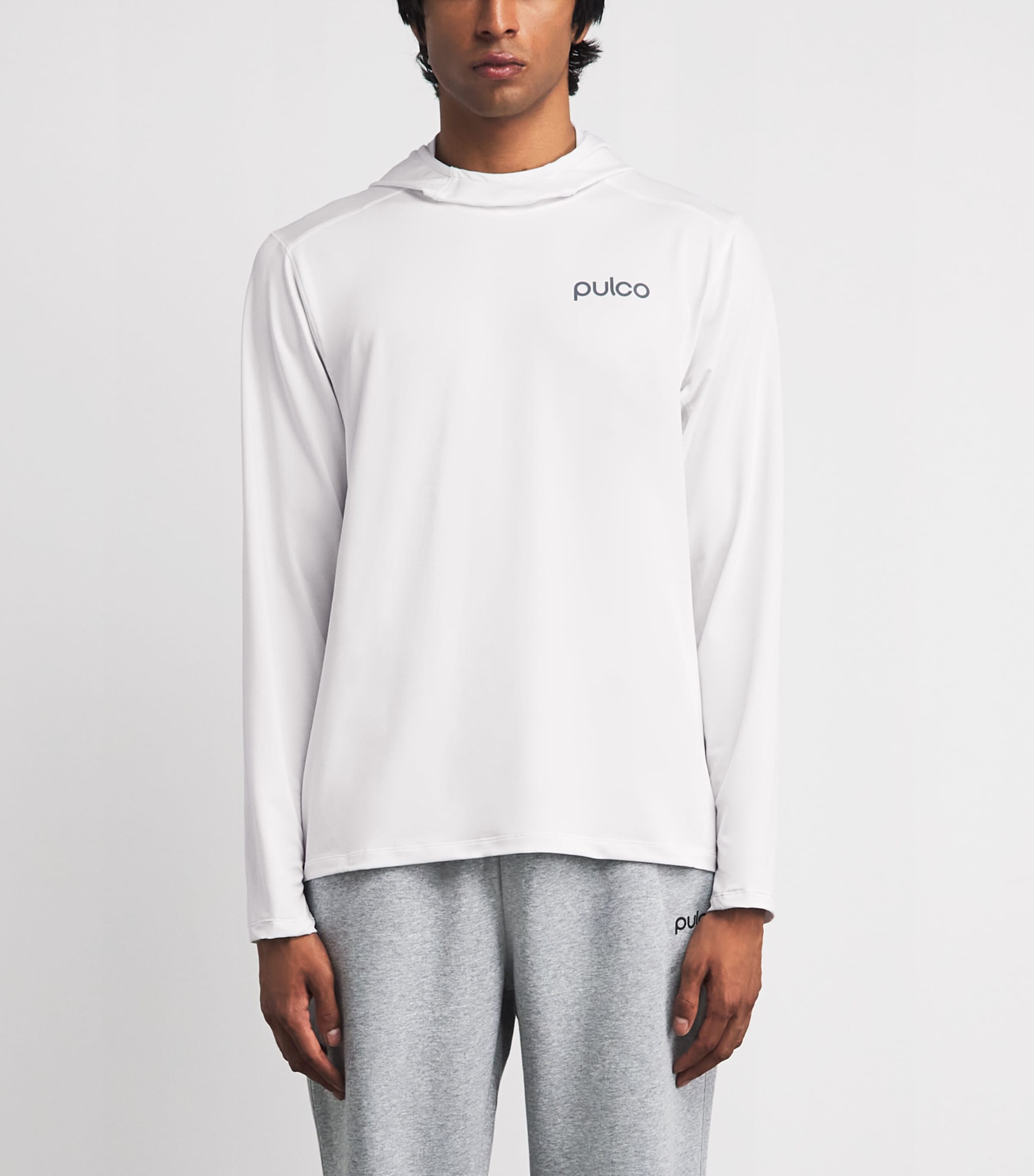 Pulco Studios Mens Hooded Long-Sleeve T-Shirt White Image 4