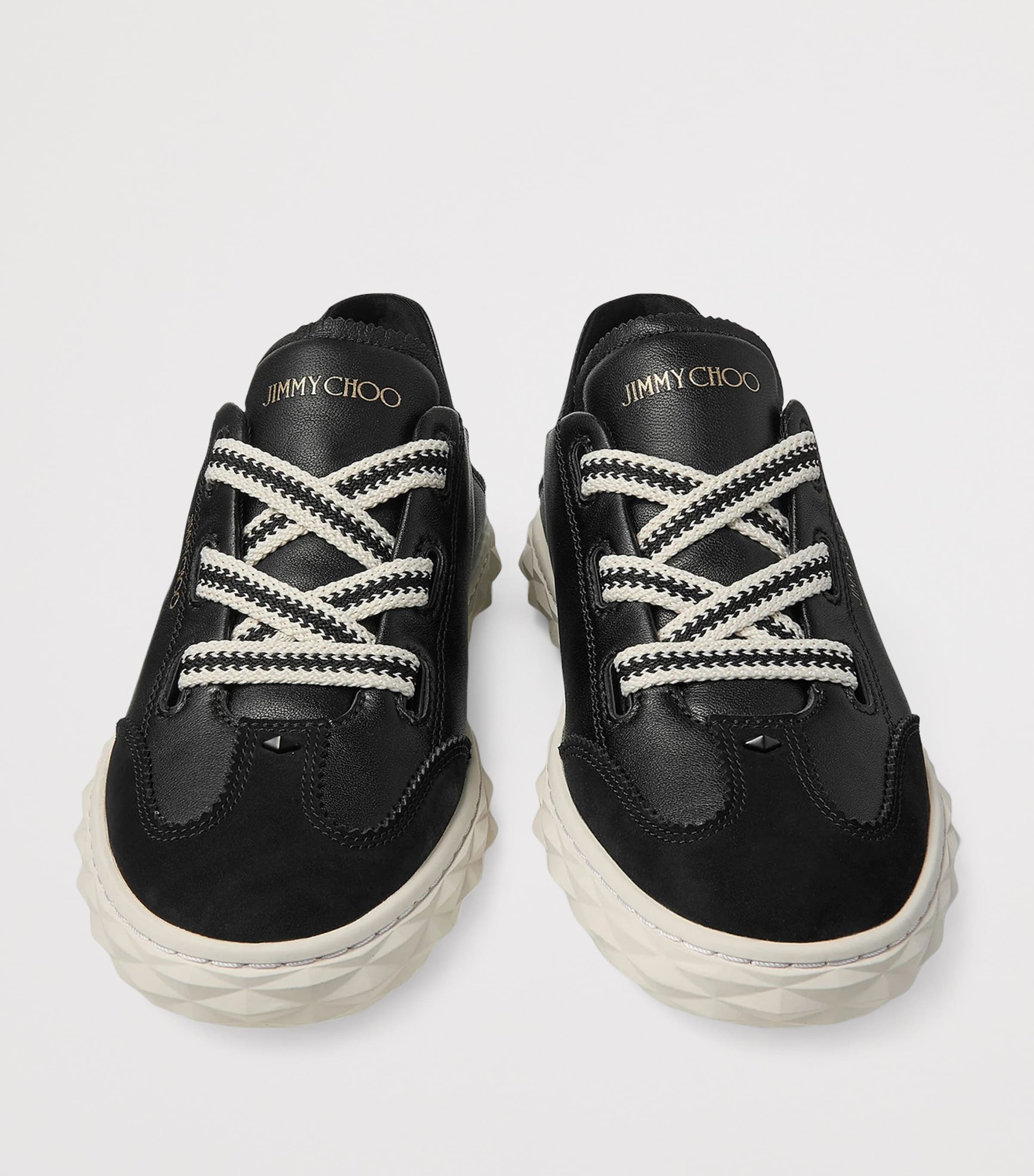 Diamond Flex Leather Trainers V BLACK MIX Image 4