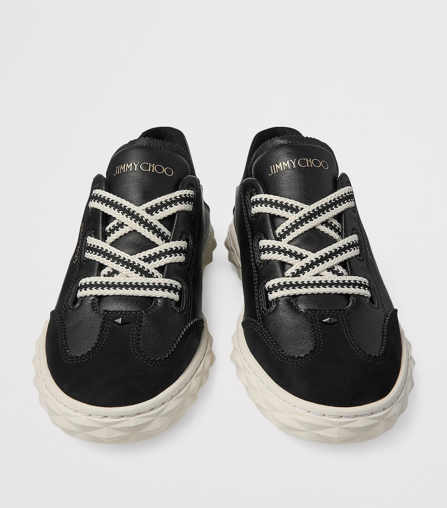 Diamond Flex Leather Trainers V BLACK MIX Image 4