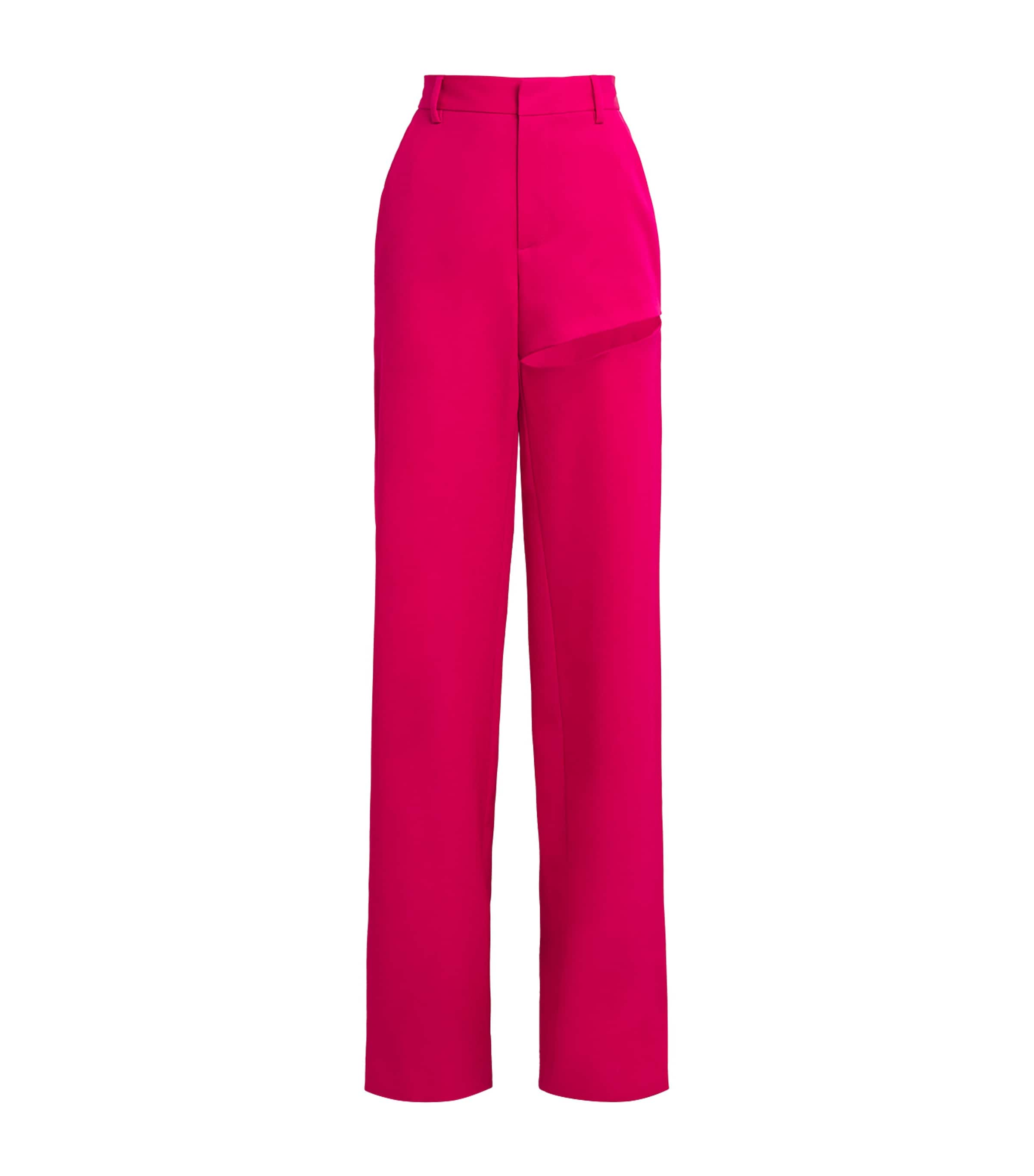 Shop Area Nyc Wool Cut-out Tuxedo Trousers In Pink