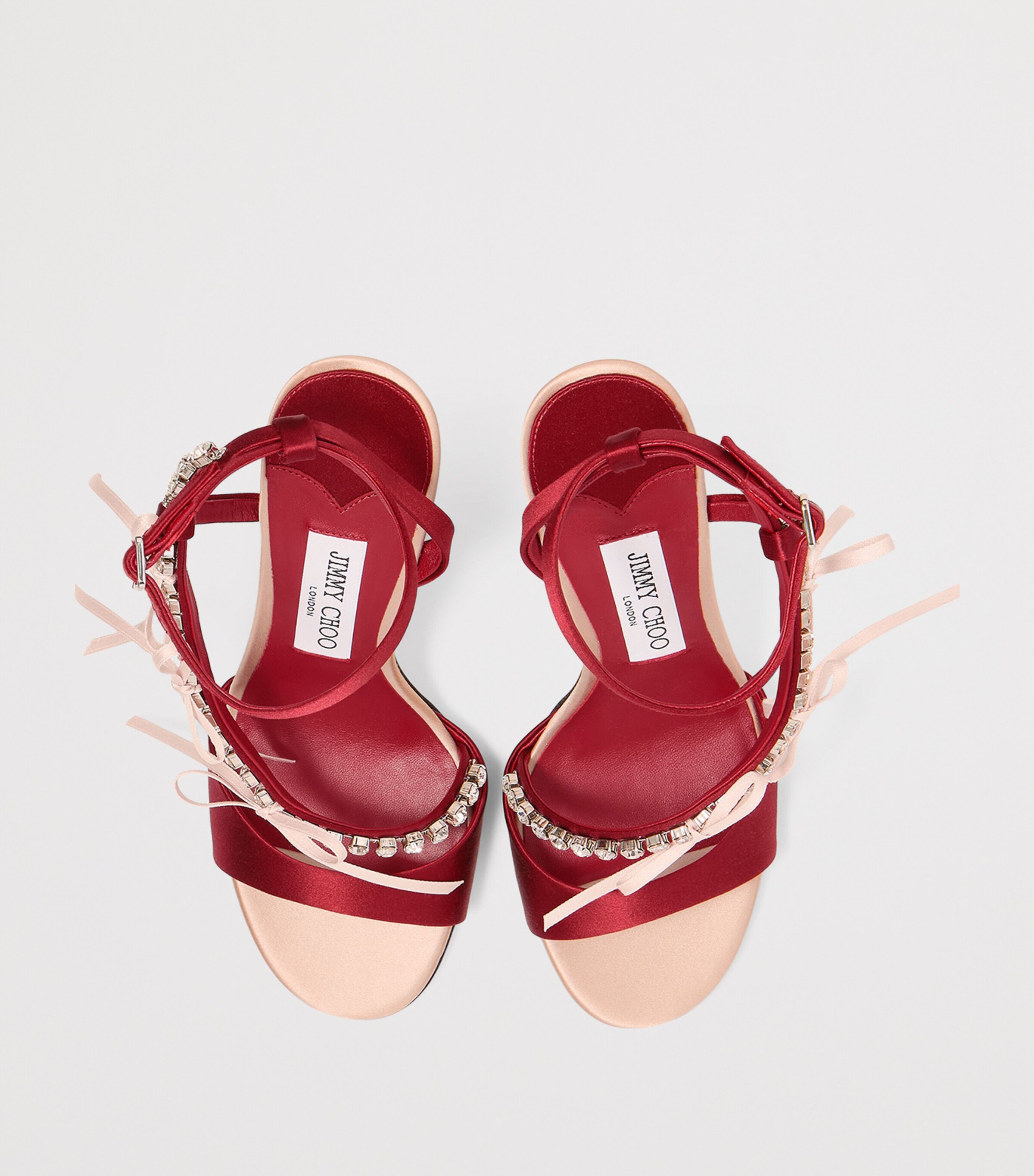 Lula 100 Satin Sandals MACARON/RUBY RED Image 3