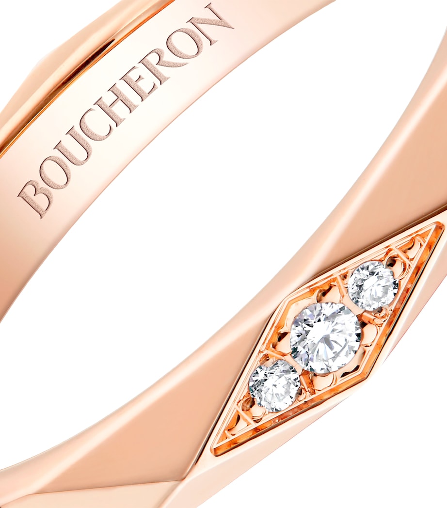 Pink Gold and Diamond Facette Wedding Band ROSE GOLD Image 3