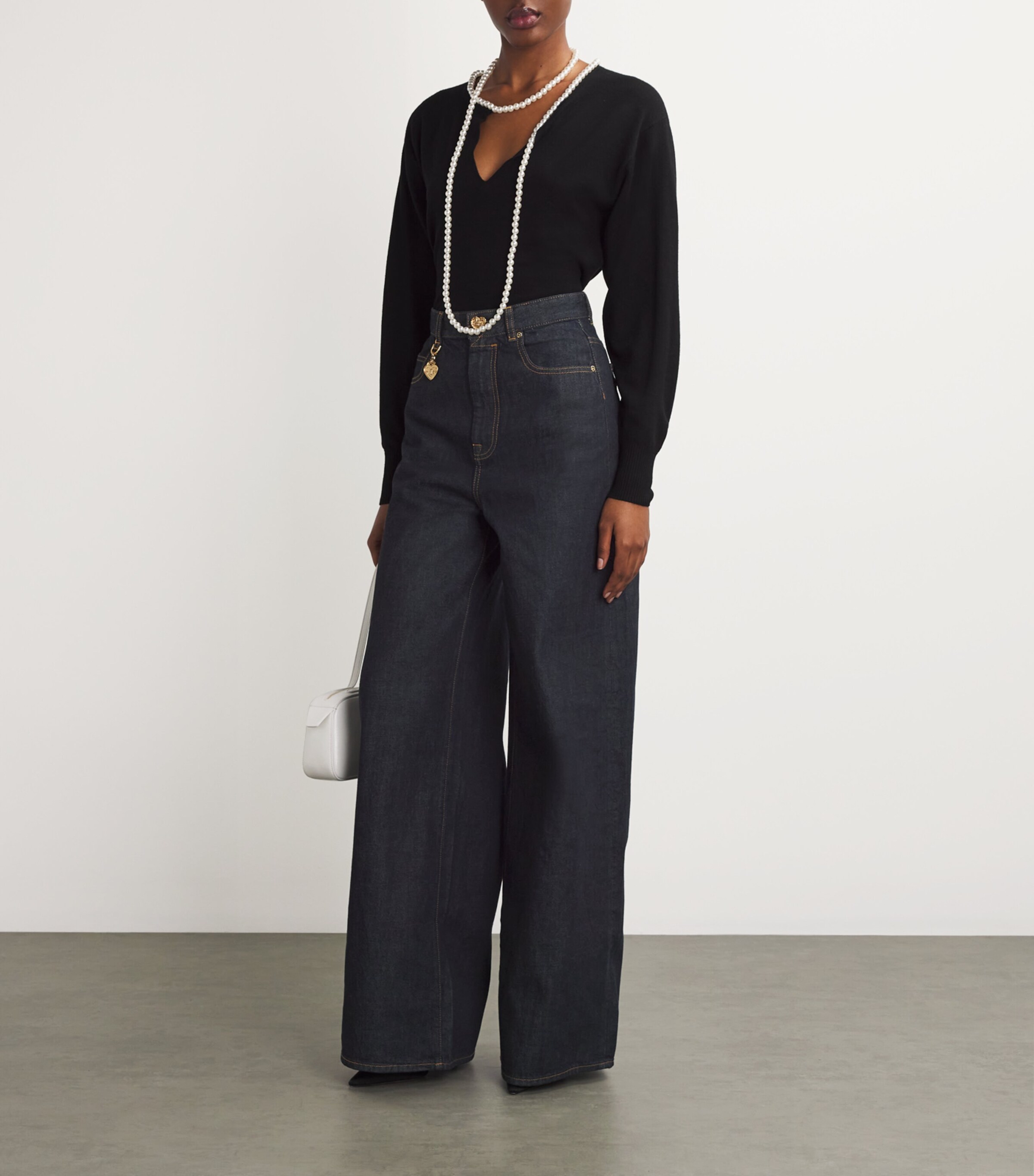Zimmermann Black Crush Wide-Leg Jeans | Harrods US
