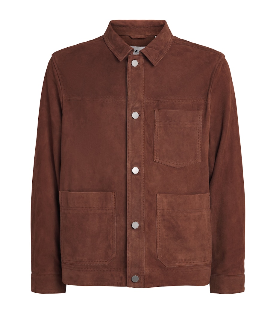 Wax London Mens Suede Robin Chore Jacket Brown Image 1