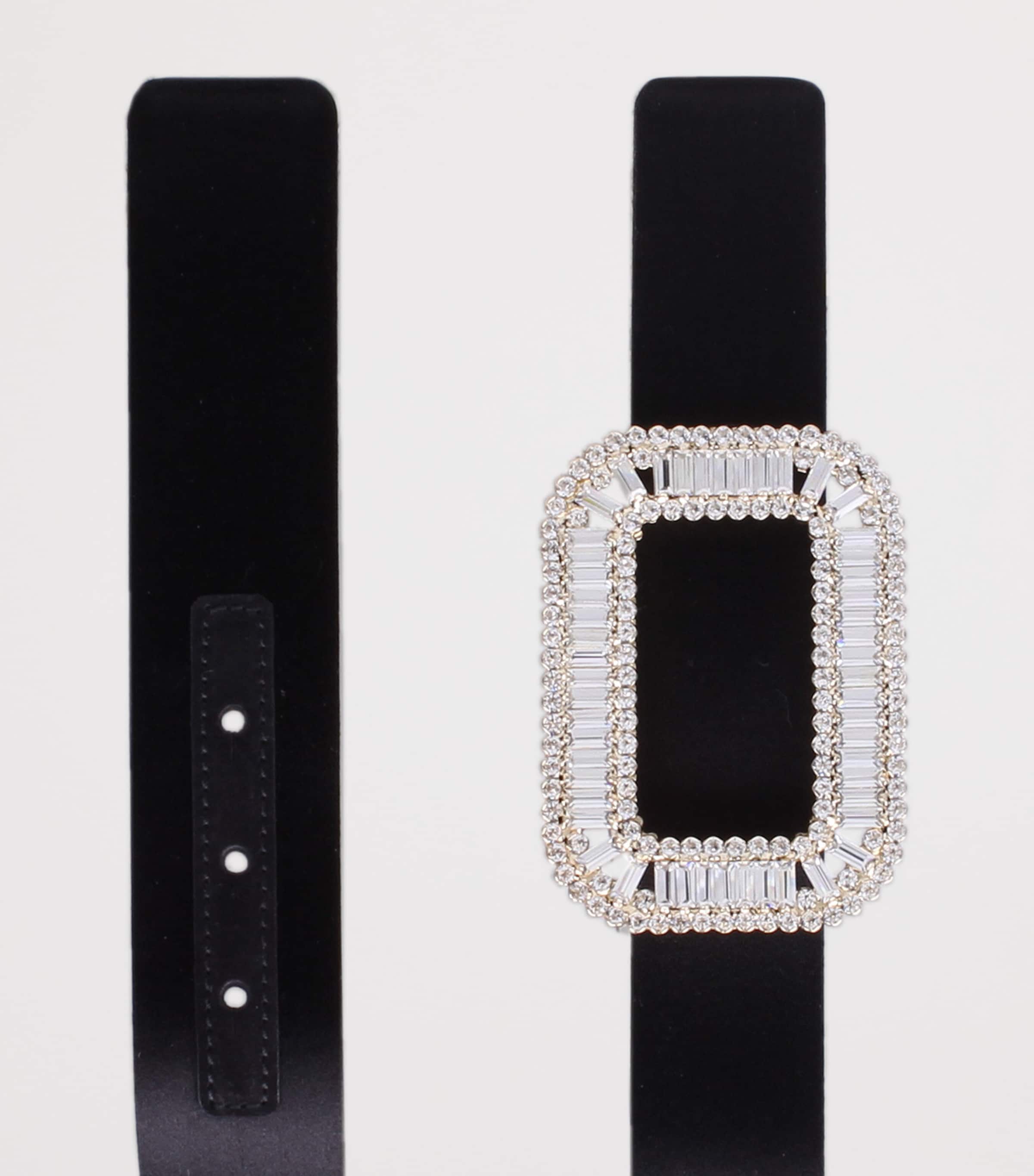 Roger Vivier Satin Pilgrim Belt Black Image 3