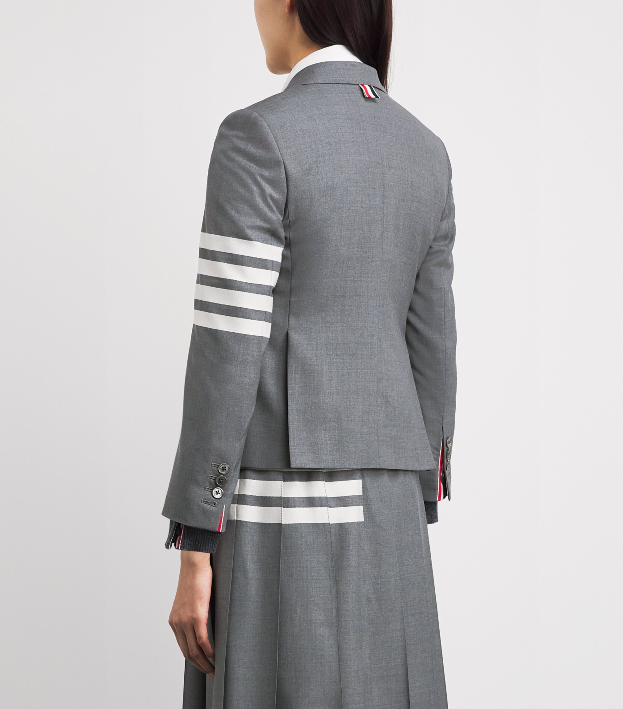 Thom Browne Womens Wool High Armhole Sport Coat Med Grey Image 5