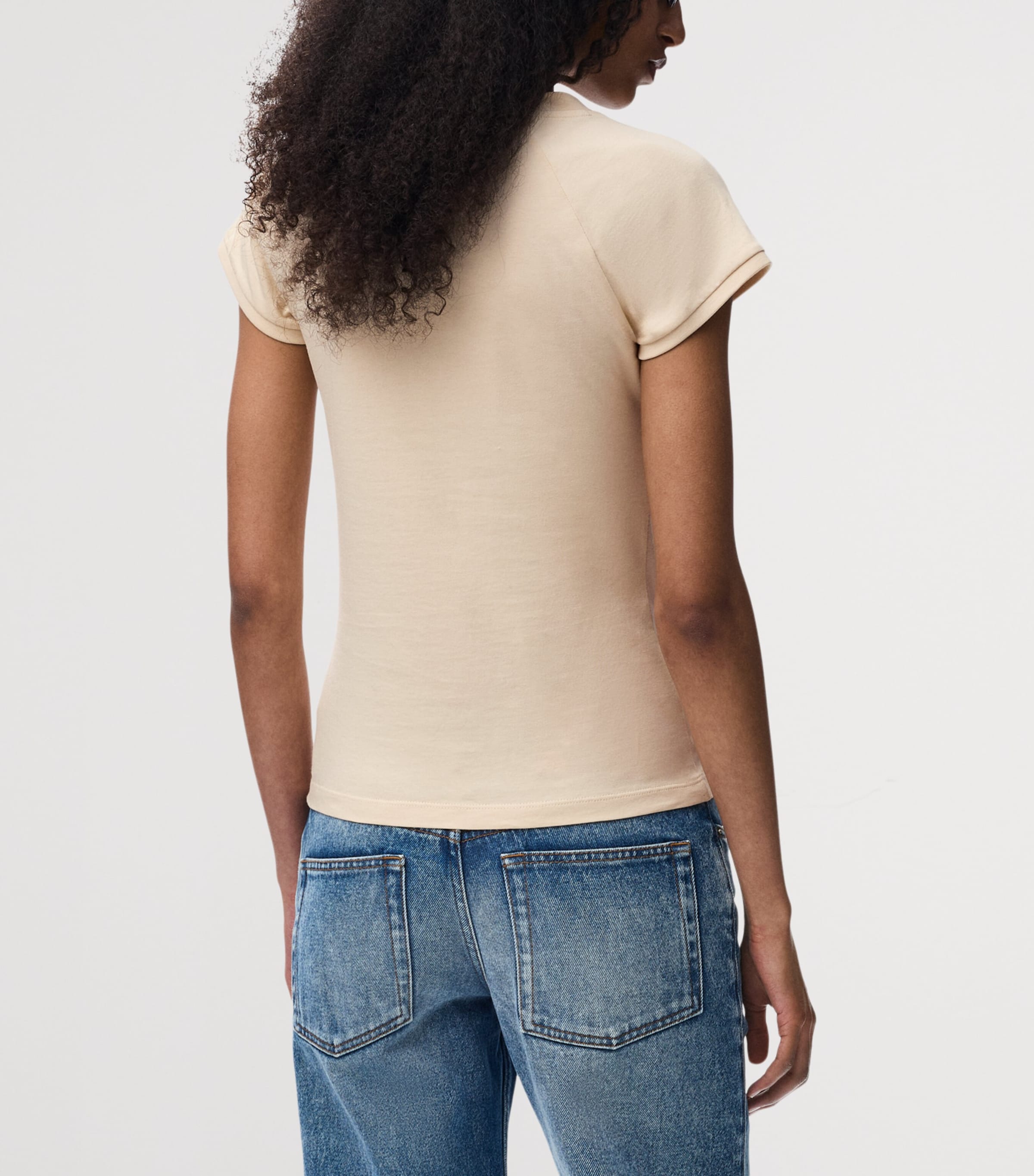 LOEWE Womens x Paula's Ibiza Cotton-Blend T-Shirt Light Beige Image 4