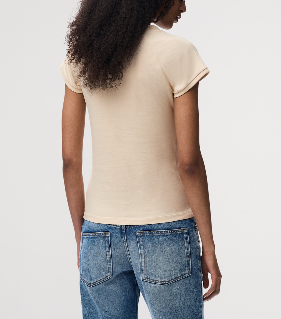 LOEWE Womens x Paula's Ibiza Cotton-Blend T-Shirt Light Beige Image 4