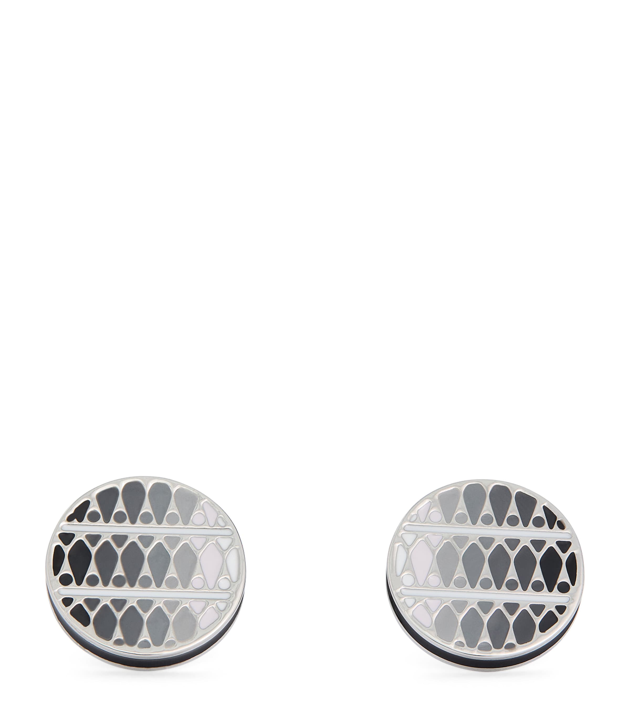 Tateossian White Bronze-plated Cairo Leaf Cufflinks In Gray