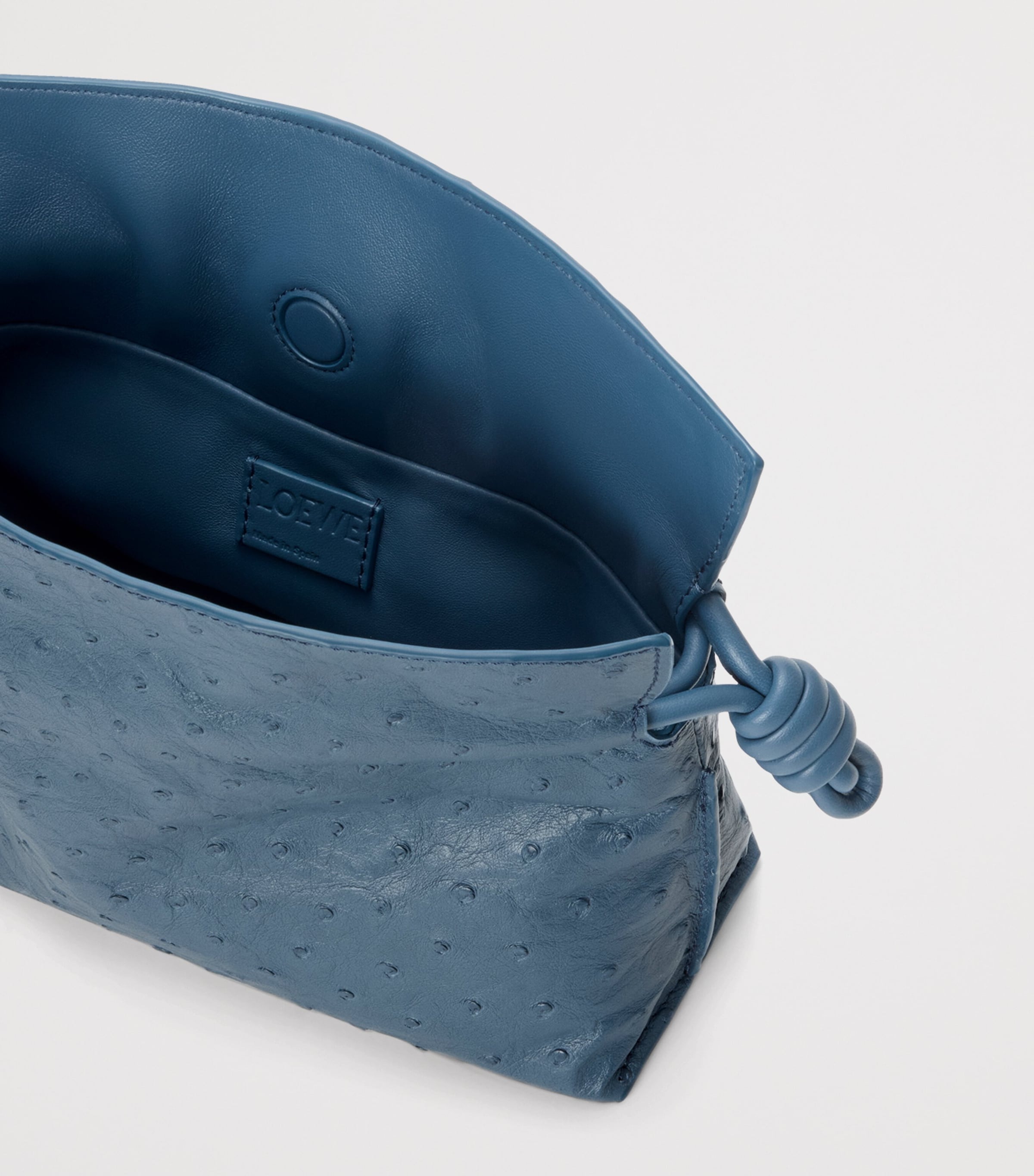 Mini Leather Flamenco Clutch Bag DENIM Image 5