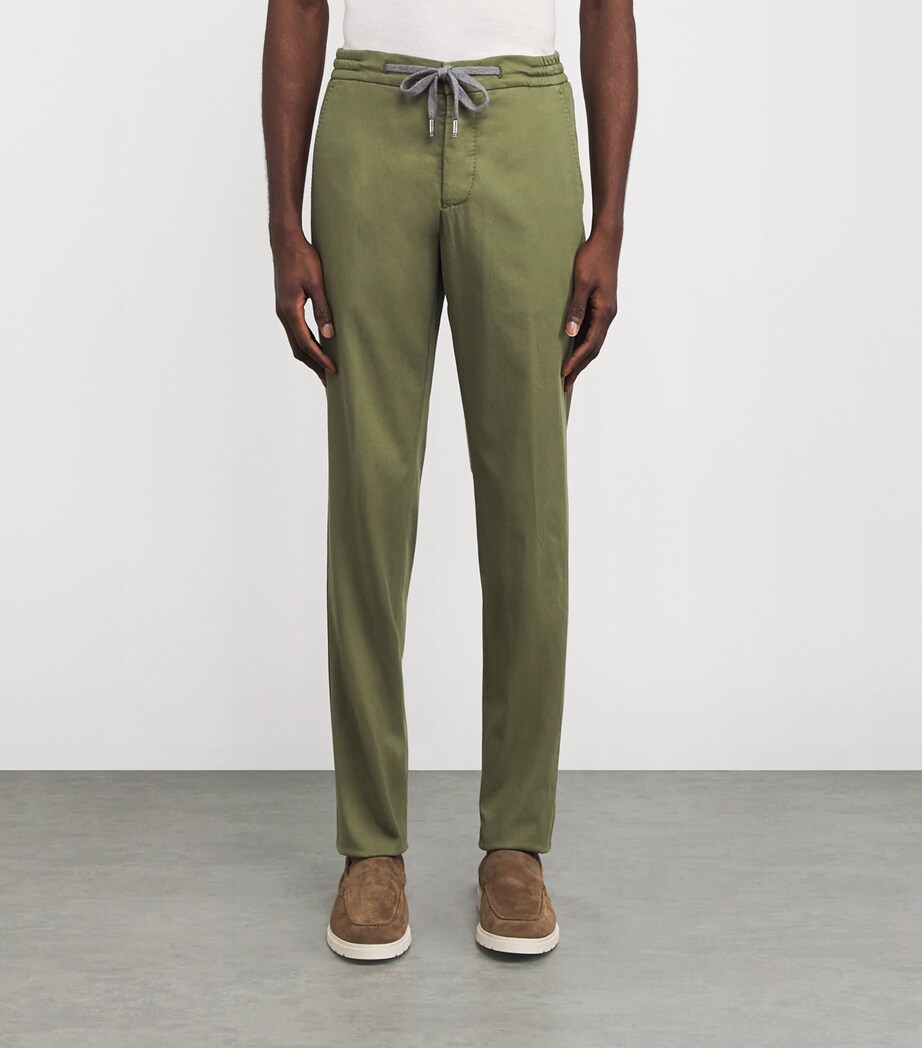 Cotton-Silk-Blend Drawstring Tailored Trousers MP11 Image 3