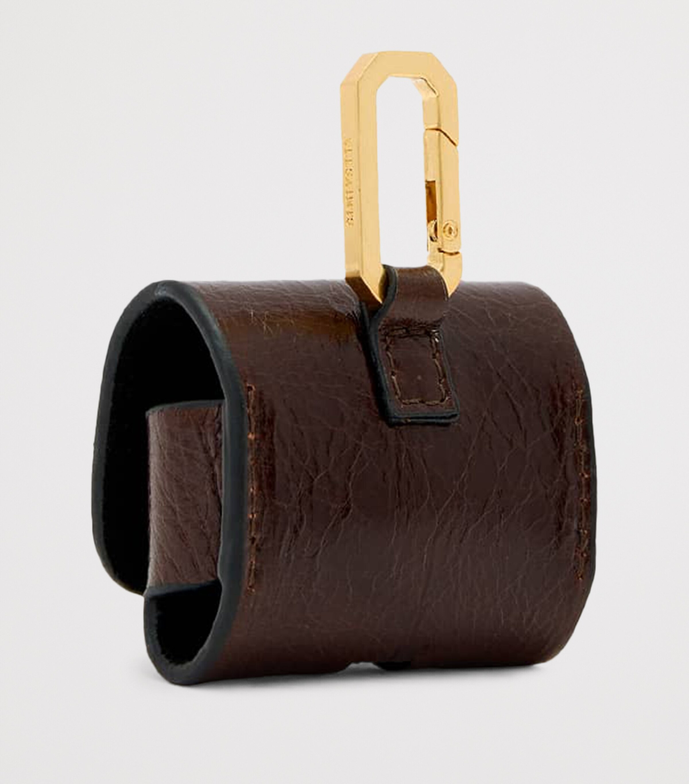AllSaints Leather Hex AirPods Case Cognac Brown Image 4