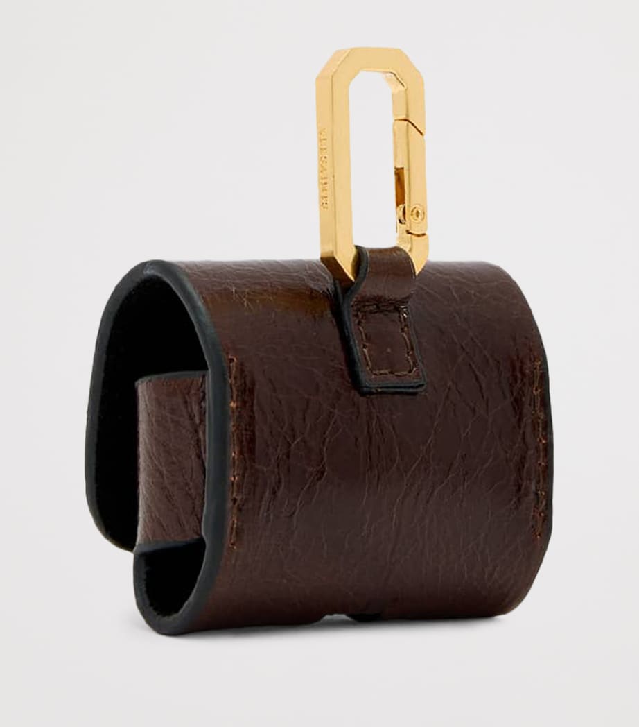 AllSaints Leather Hex AirPods Case Cognac Brown Image 4