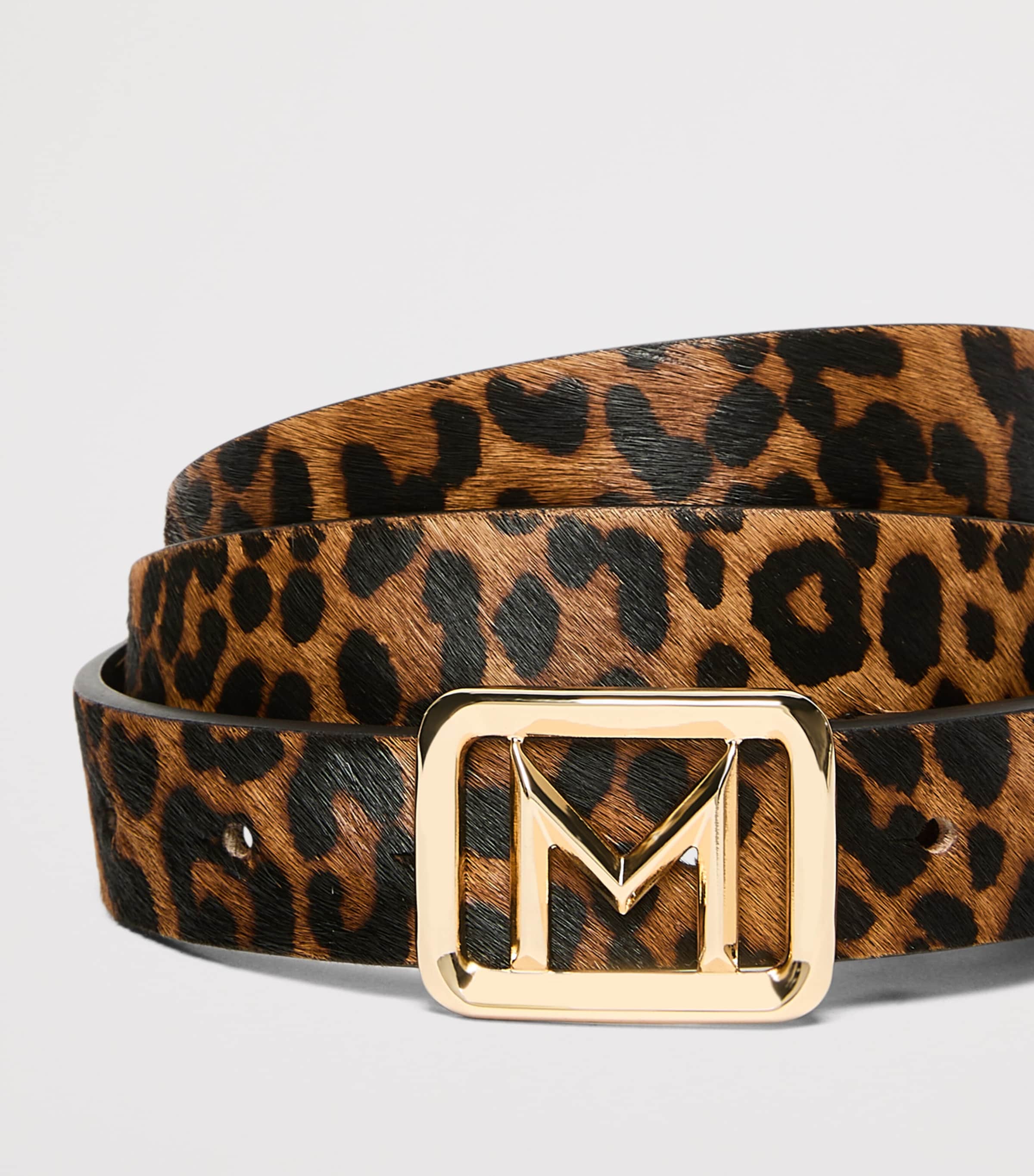 Marella Leather Leopard Print Belt Tobacco Image 4